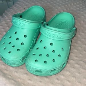 Green/teal crocs